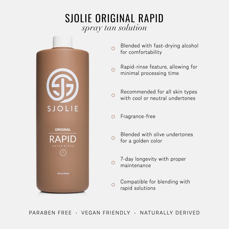SJOLIE SUNLESS SJOLIE Rapid Spray Tan Solution - Ultra One Hour Express Tan - Olive Base | Sunless Tanner for a Fast Drying, Vegan-Friendly, Radiant Glow (32oz) - Image 2